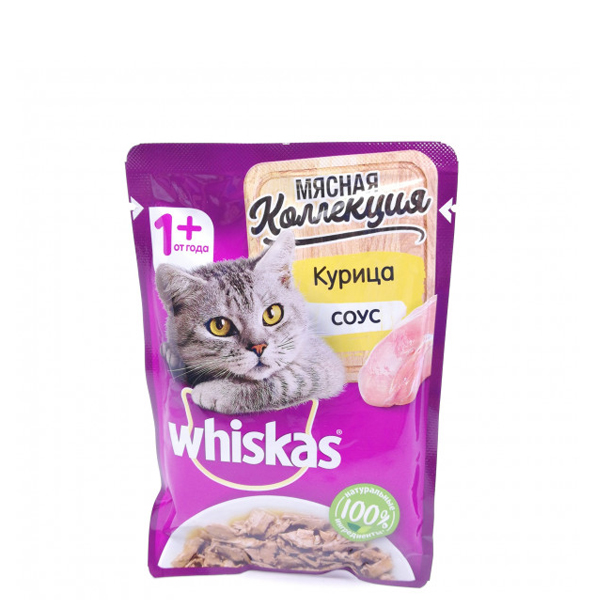 фото Влажный корм для кошек whiskas meaty, курица, 75г