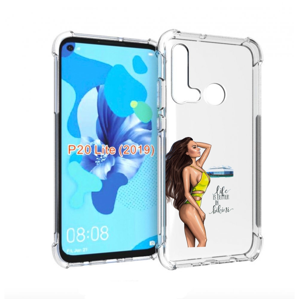 

Чехол бампер MyPads Девушка-в-купальнике для Huawei P20 Lite (20, Прозрачный, Tocco