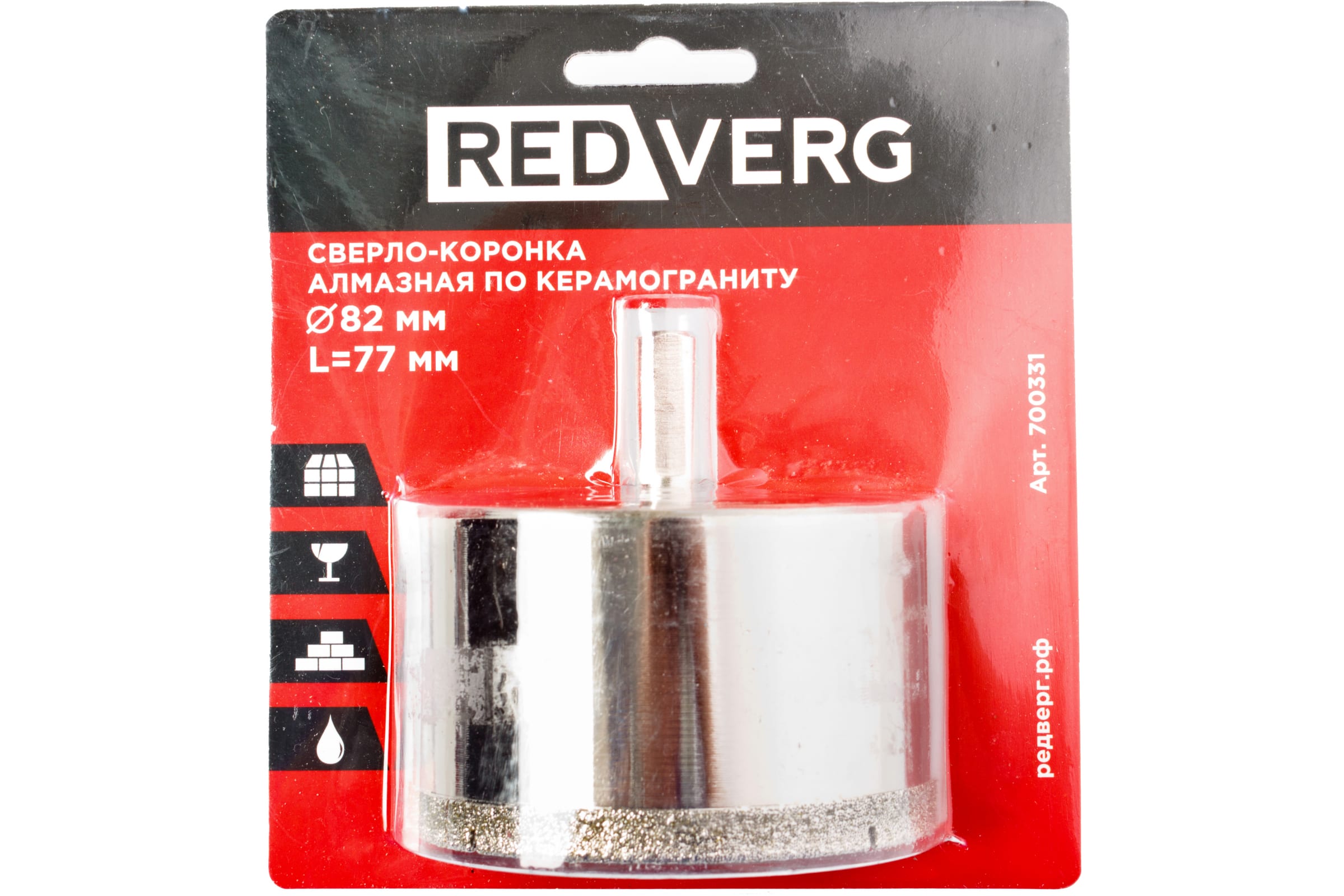 Сверло-коронка RedVerg 82мм алмазная (700331)