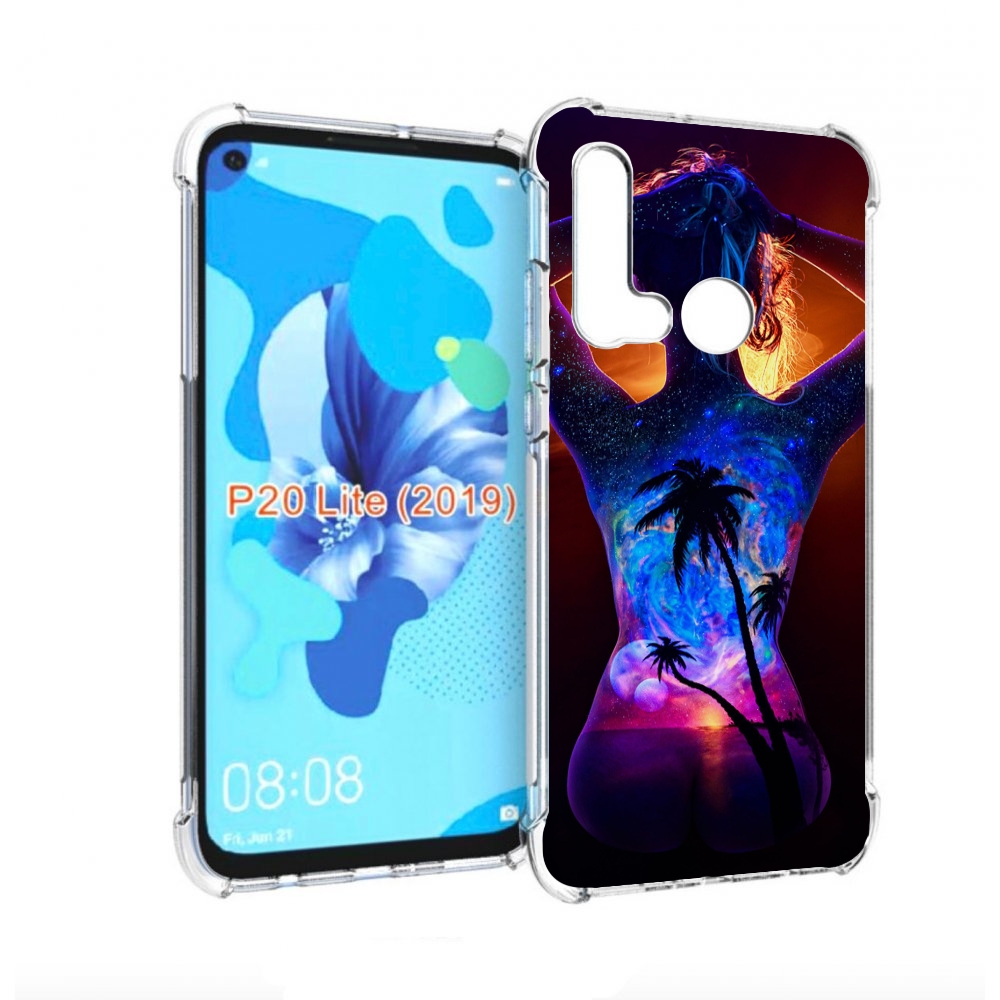 

Чехол бампер MyPads Девушка-и-пальмы женский для Huawei P20 Lite, Прозрачный, Tocco