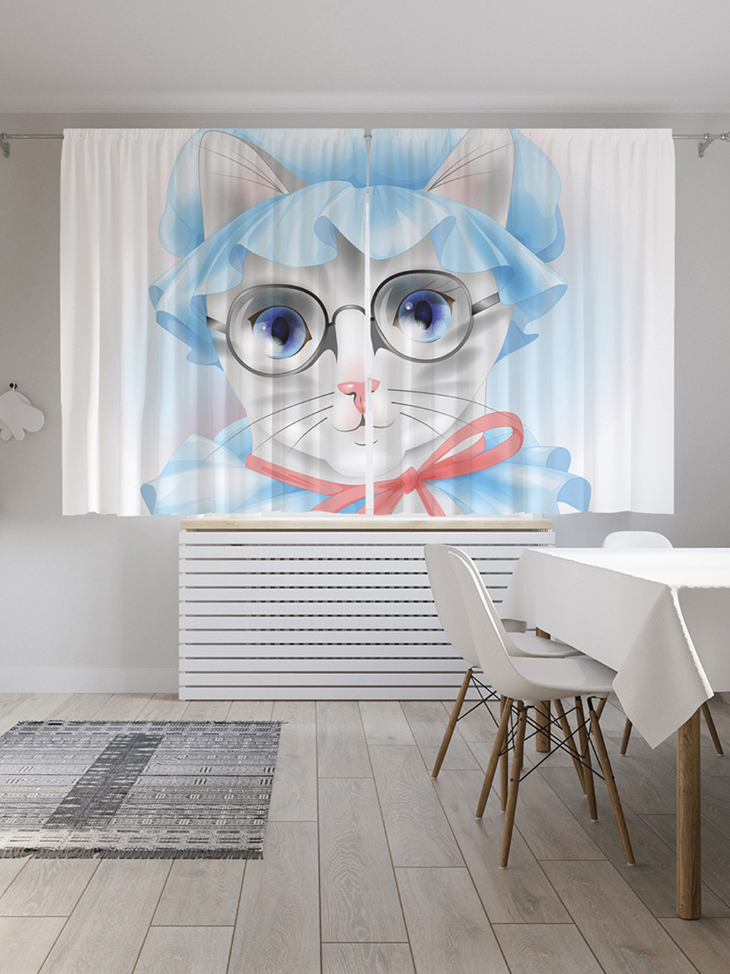 

Шторы с фотопечатью "Бабушка кошка" из сатена, 290х180 см
