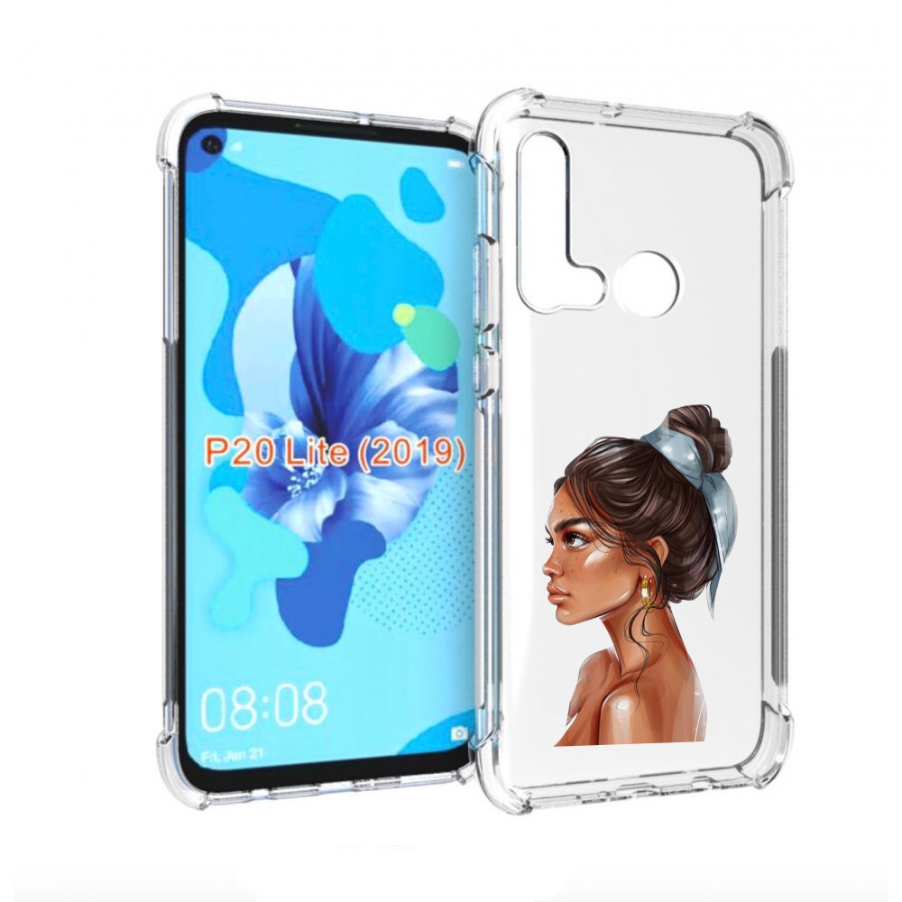 

Чехол бампер MyPads Девушка-с-повязкой женский для Huawei P20 Li, Прозрачный, Tocco