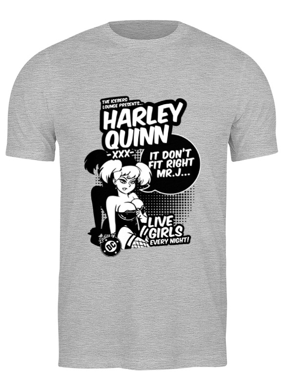 

Футболка мужская Printio Харли квинн (harley quinn) серая 3XL, Харли квинн (harley quinn)