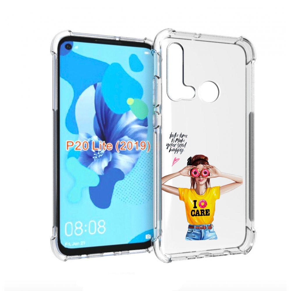 

Чехол бампер MyPads Девушка-с-пончиками женский для Huawei P20 L, Прозрачный, Tocco