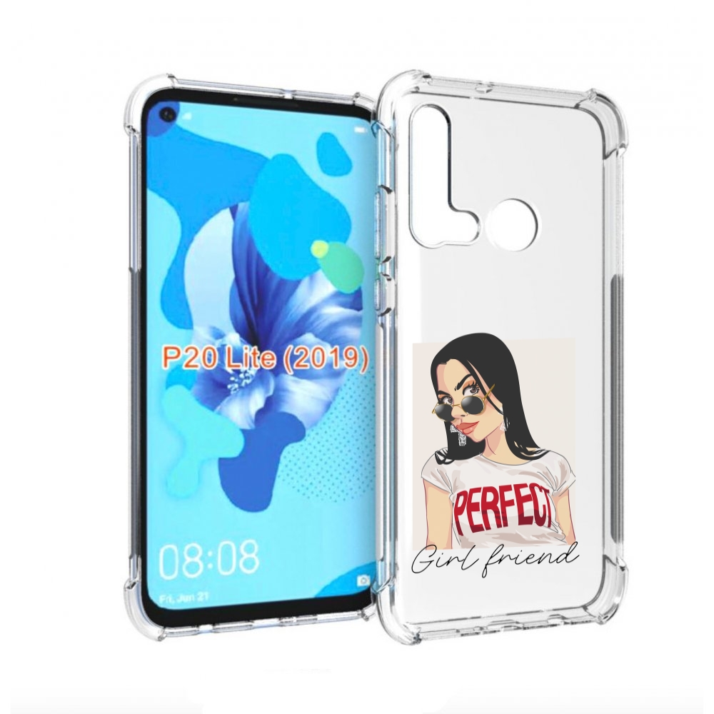 

Чехол бампер MyPads Девушка-с-сережками женский для Huawei P20 L, Прозрачный, Tocco