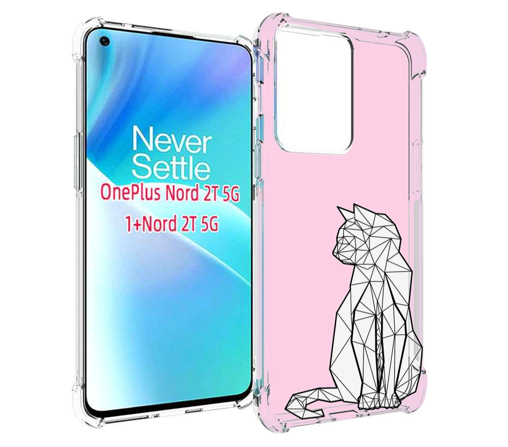 

Чехол MyPads белый котик с гранями для OnePlus Nord 2T, Прозрачный, Tocco