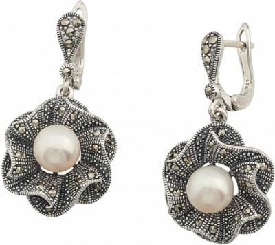 

Серьги из серебра с жемчугом Марказит HE913-8839, HE913-8839