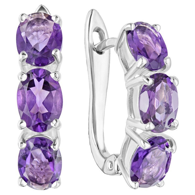 

Серьги из серебра с аметистом LAZURIT-ONLINE 8519PD, 8519PD