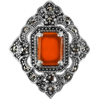 

Брошь из серебра с сердоликом Марказит HB562-12684, HB562-12684