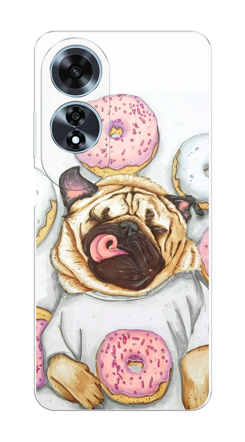 

Чехол на Oppo A60 "Счастливый мопс", Розовый;бежевый;коричневый, 2516950-1
