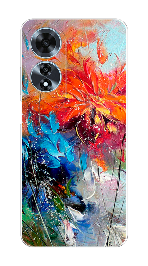 

Чехол на Oppo A60 "Абстрактные цветы", Оранжевый;синий, 2516950-1