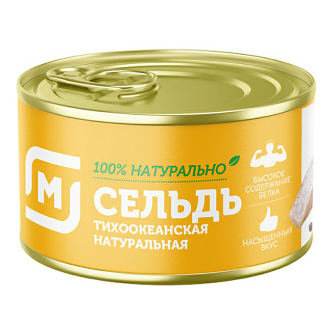 

Сельдь Магнит натуральная тихоокеанская кусочки 245 г