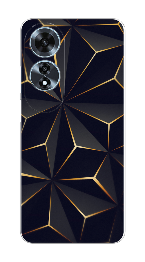 

Чехол на Oppo A60 "Черные полигоны", Золотистый;черный, 2516950-1
