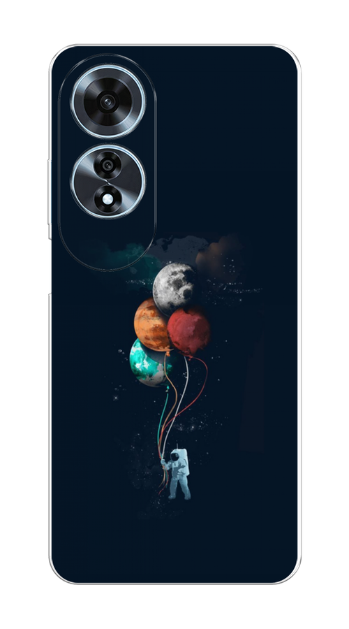 

Чехол на Oppo A60 "Космонавт с шариками", Разноцветный, 2516950-1