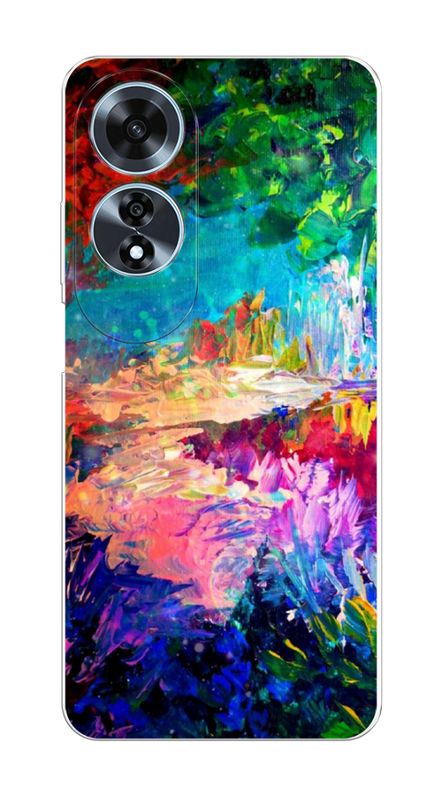 

Чехол на Oppo A60 "Лес-гуашь", Синий;розовый;зеленый, 2516950-1
