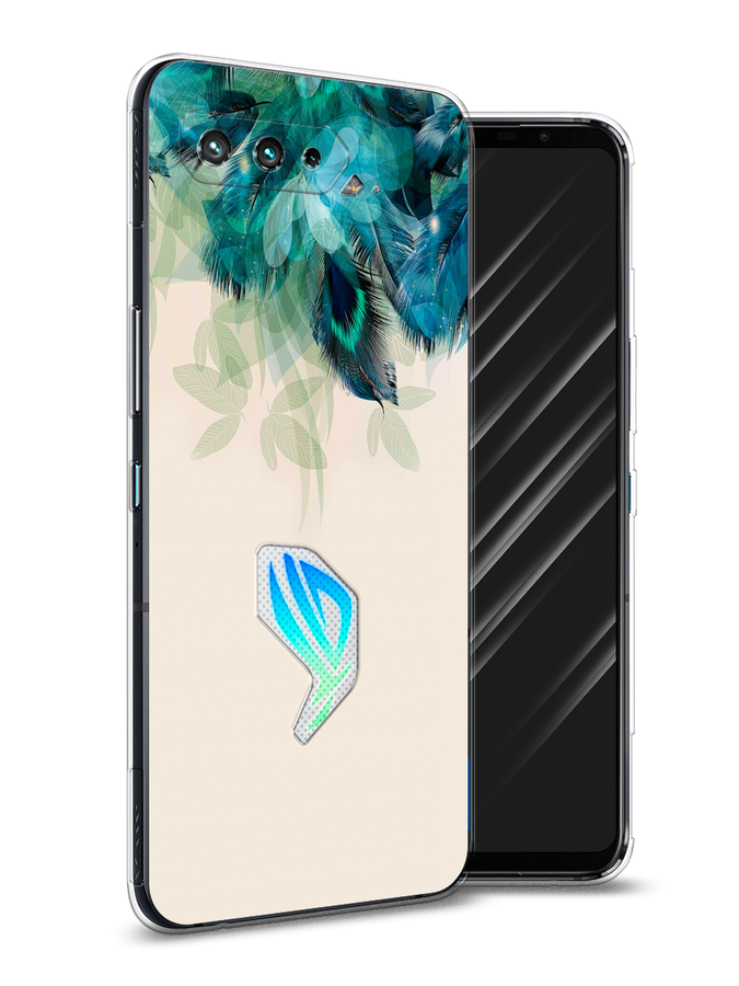 

Чехол Awog на Asus ROG Phone 5S "Перья голубого цвета", Бежевый;синий;голубой, 44550-2