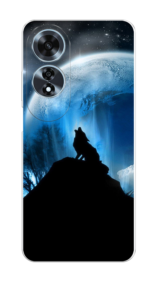 

Чехол на Oppo A60 "Волк 2", Синий;черный;белый, 2516950-1