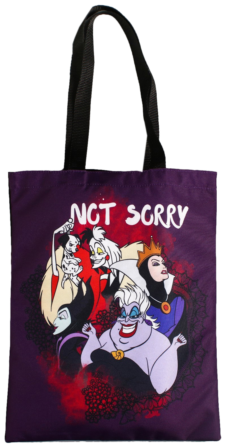 

Сумка текстильная Not sorry, 31 x 40,5 см, отдел без молнии, без подклада, Злодейки