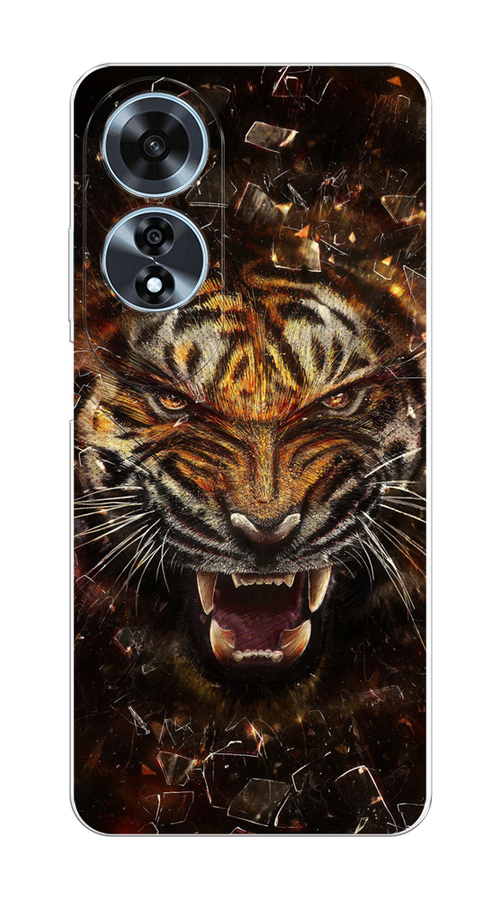 

Чехол на Oppo A60 "Тигр осколки", Оранжевый;серый;черный, 2516950-1