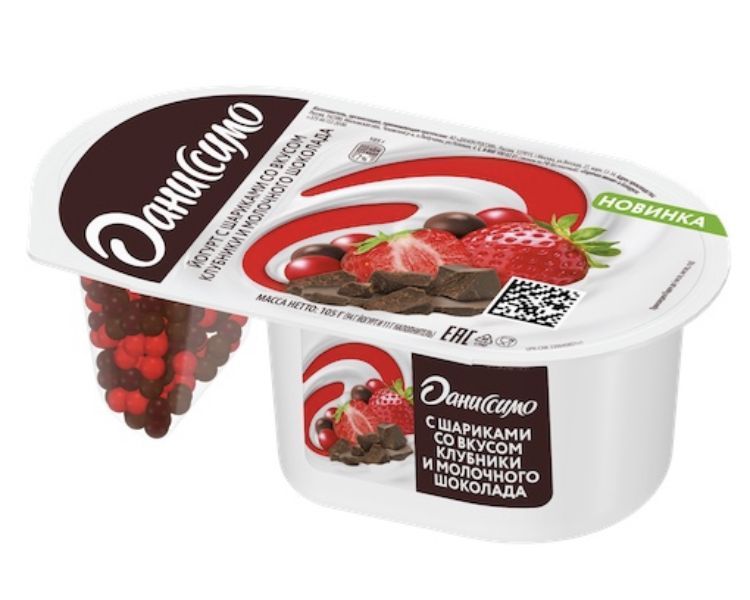 

Йогурт Даниссимо с рисовыми шариками со вкусом клубники и шоколада 6,9% 105 г