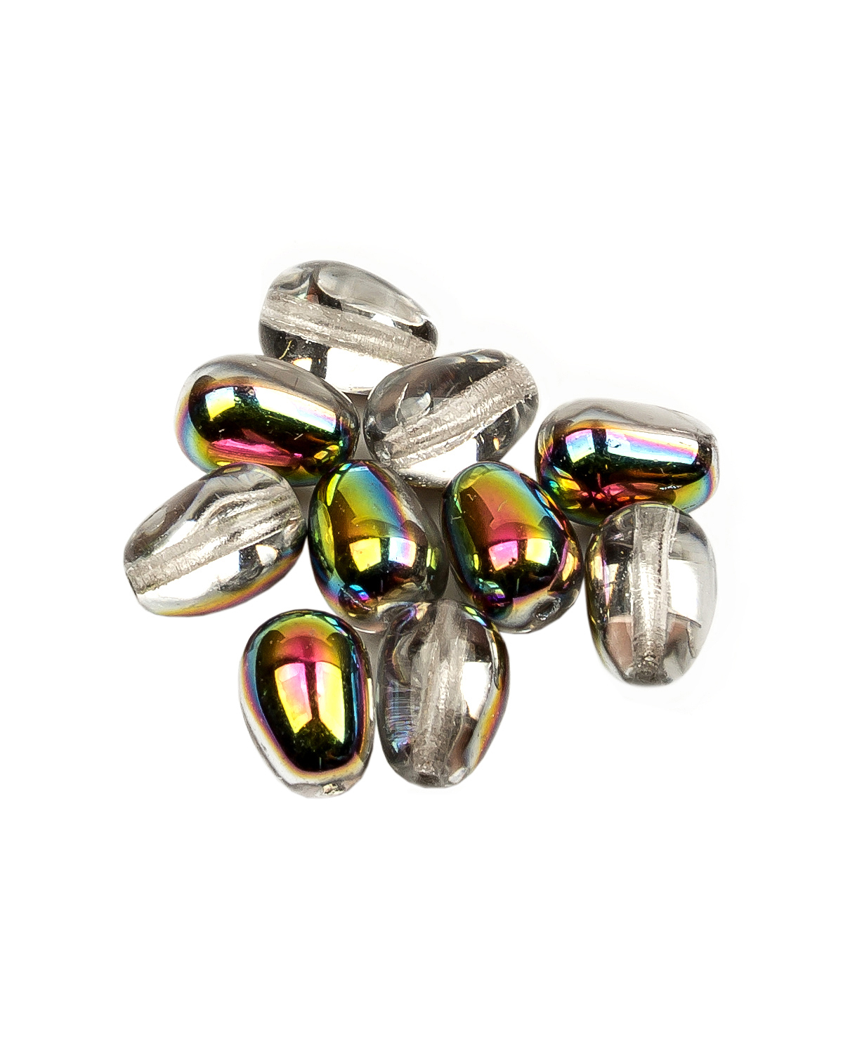 

Чешские бусины Czech Beads капля Glass drops, 11х8 мм, Crystal Vitrail 10 шт, Разноцветный, Drops Beads