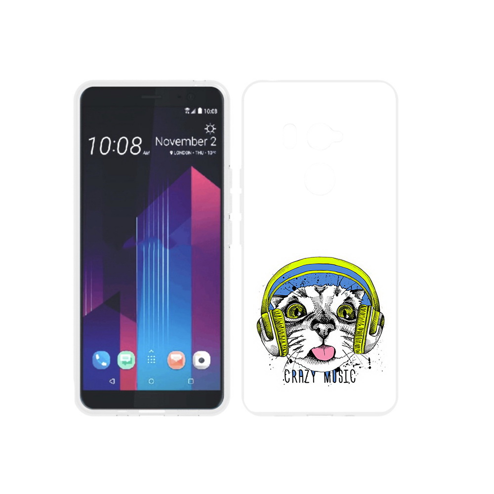 Чехол MyPads Tocco для HTC U11 EYEs кошка в наушниках рисунок
