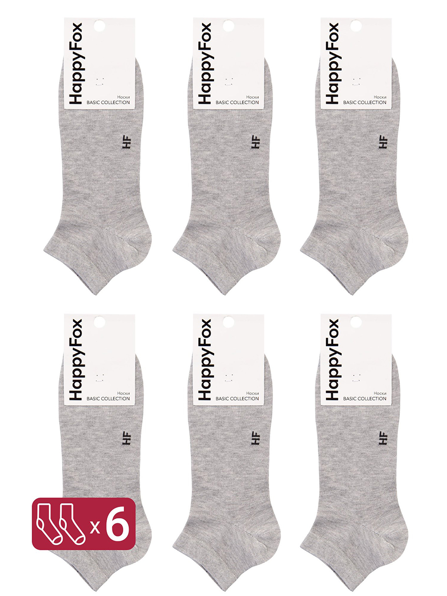Комплект носков мужских HappyFox HFET2003NB серых 27-29, 6 пар