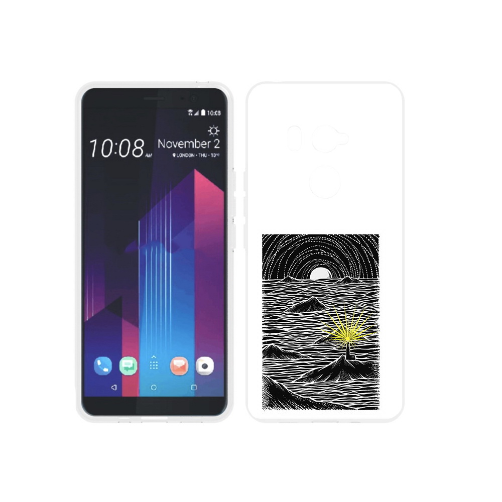 

Чехол MyPads Tocco для HTC U11 EYEs маяк в черно белом море, Прозрачный, Tocco