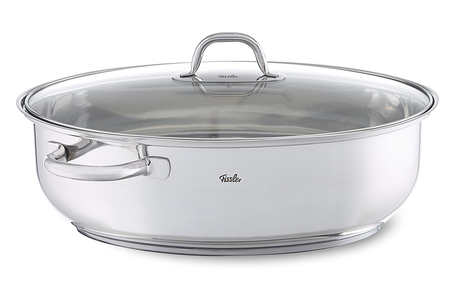 

Жаровня Fissler 8.8л, овальная нержавеющая сталь, крышка, стекло 3370138000_