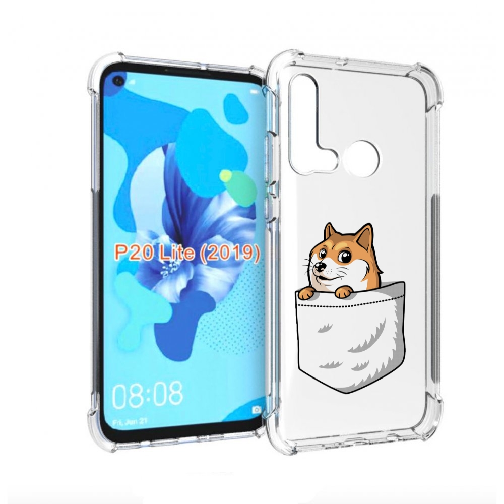 

Чехол бампер MyPads Корги в кармане для Huawei P20 Lite (2019), Прозрачный, Tocco