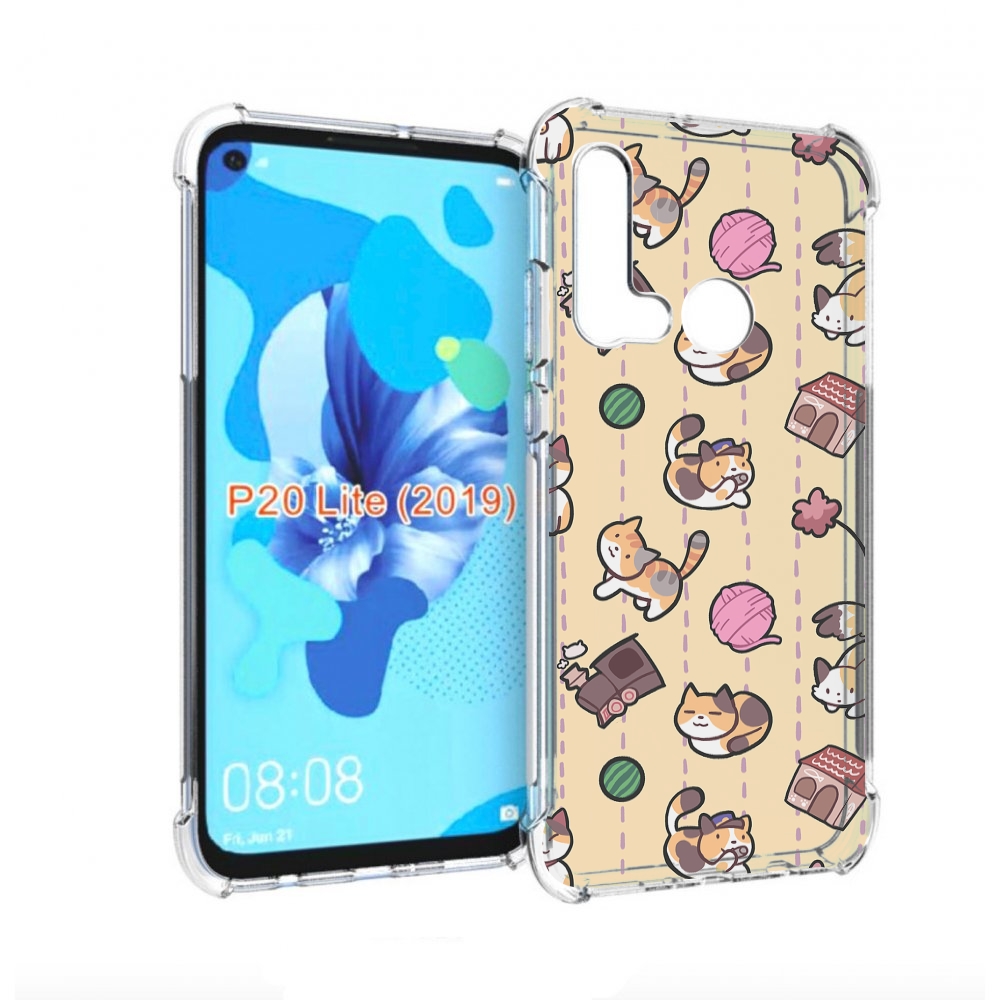 

Чехол бампер MyPads Котики-клубочки для Huawei P20 Lite (2019), Прозрачный, Tocco