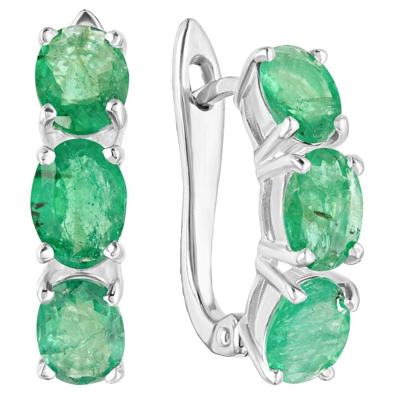 

Серьги из серебра с изумрудом LAZURIT-ONLINE 8522PD, 8522PD