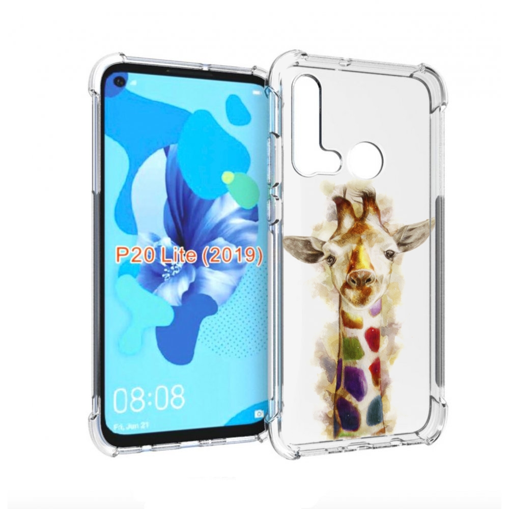 

Чехол бампер MyPads Красочный жираф для Huawei P20 Lite (2019), Прозрачный, Tocco