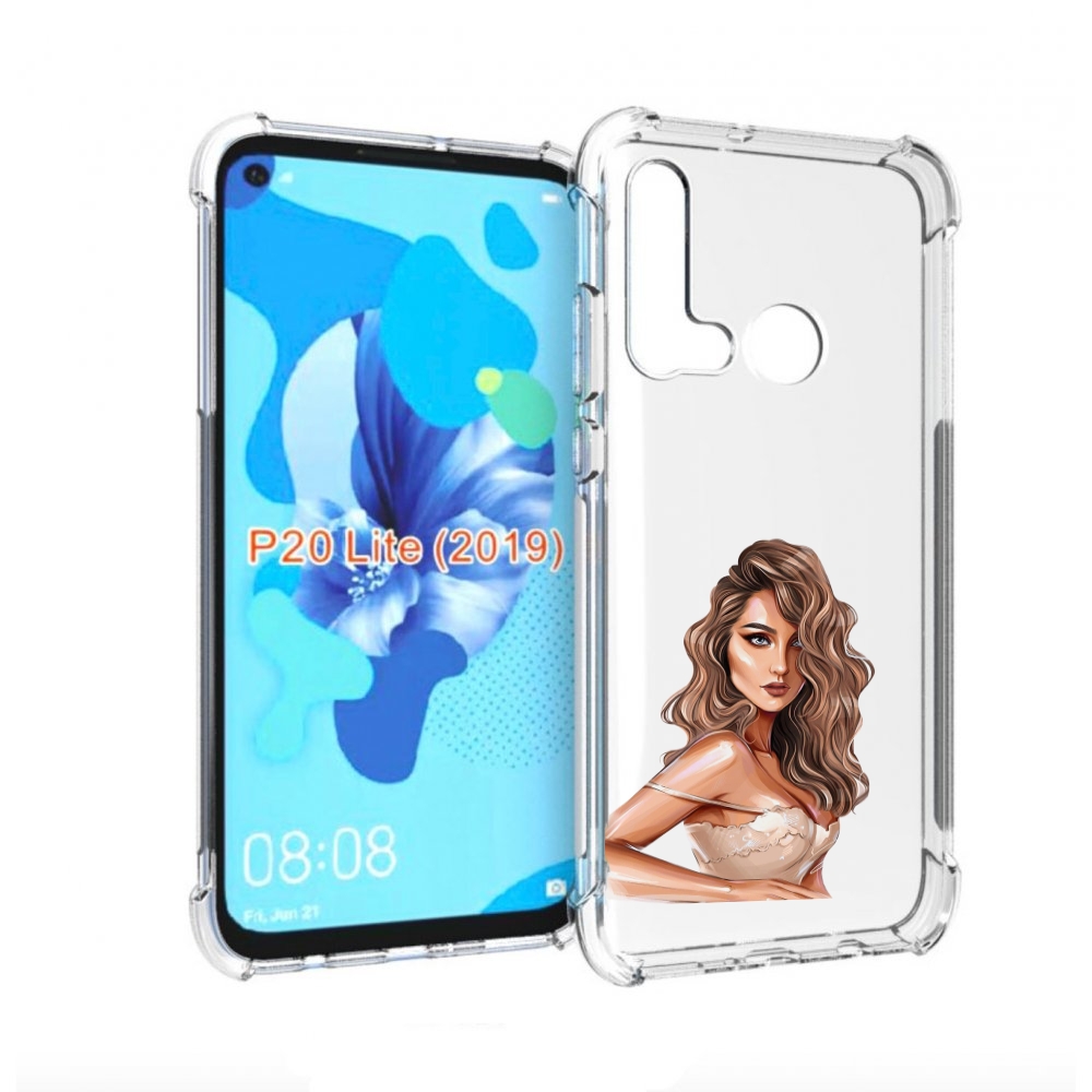 

Чехол бампер MyPads Кудрявая-девушка женский для Huawei P20 Lite, Прозрачный, Tocco