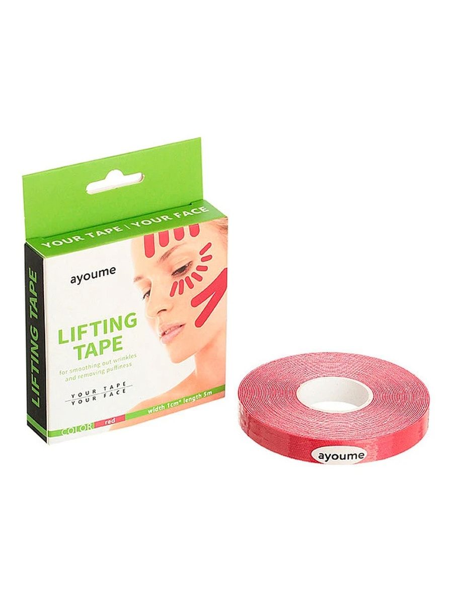 Тейп для лица Ayoume Kinesiology Tape Roll 1см*5м красный
