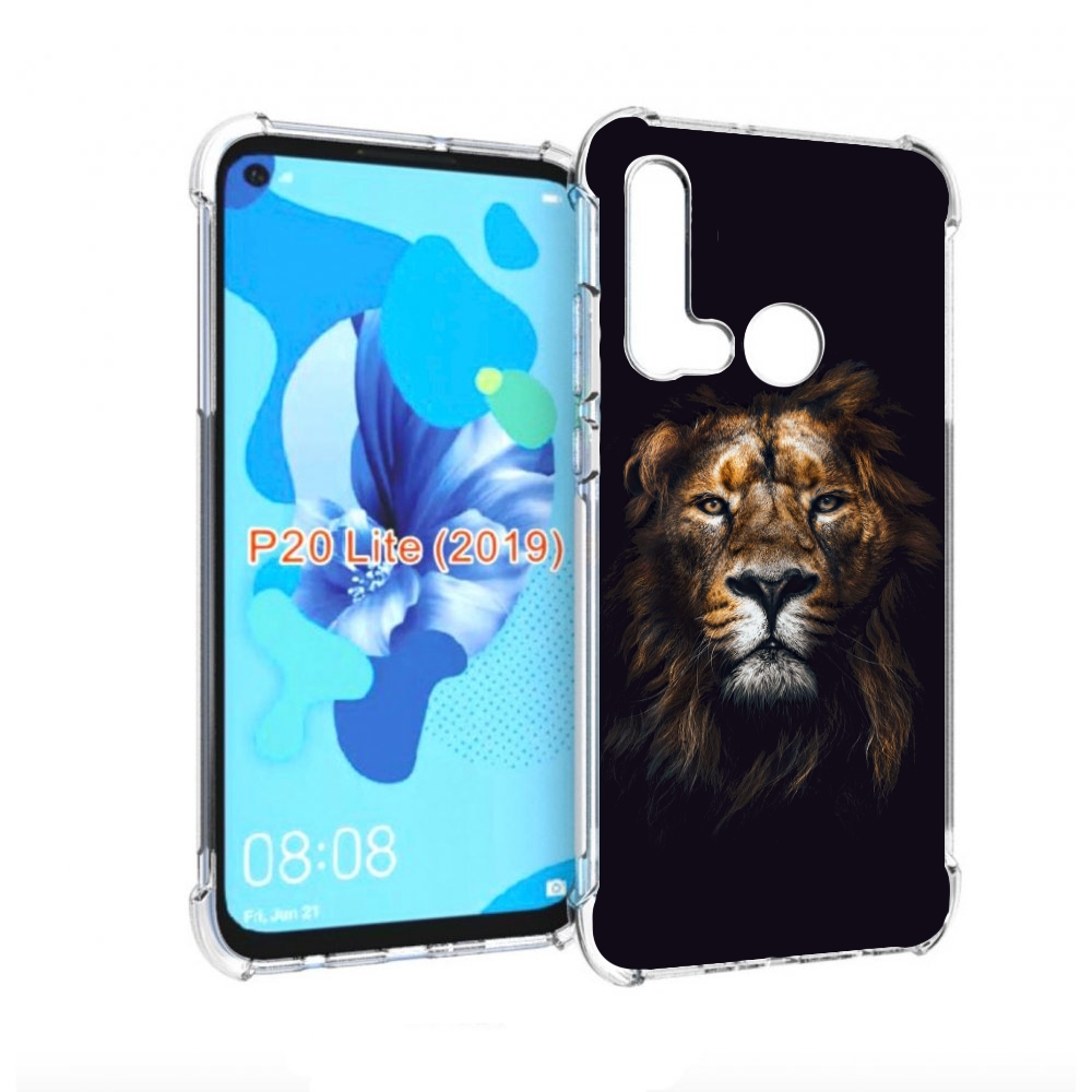 

Чехол бампер MyPads Лев-в-тени мужской для Huawei P20 Lite (2019, Прозрачный, Tocco