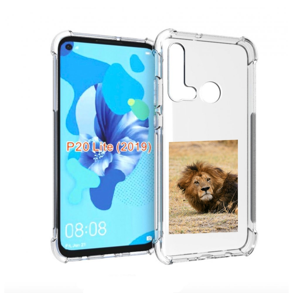 

Чехол бампер MyPads Лев-лежит мужской для Huawei P20 Lite (2019), Прозрачный, Tocco