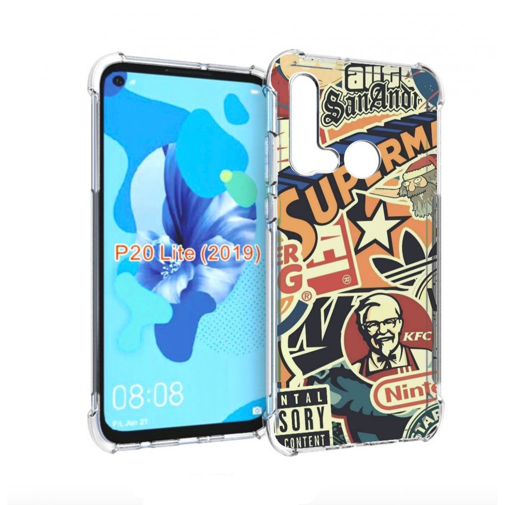 

Чехол бампер MyPads Лейблы-на-постере для Huawei P20 Lite (2019), Прозрачный, Tocco