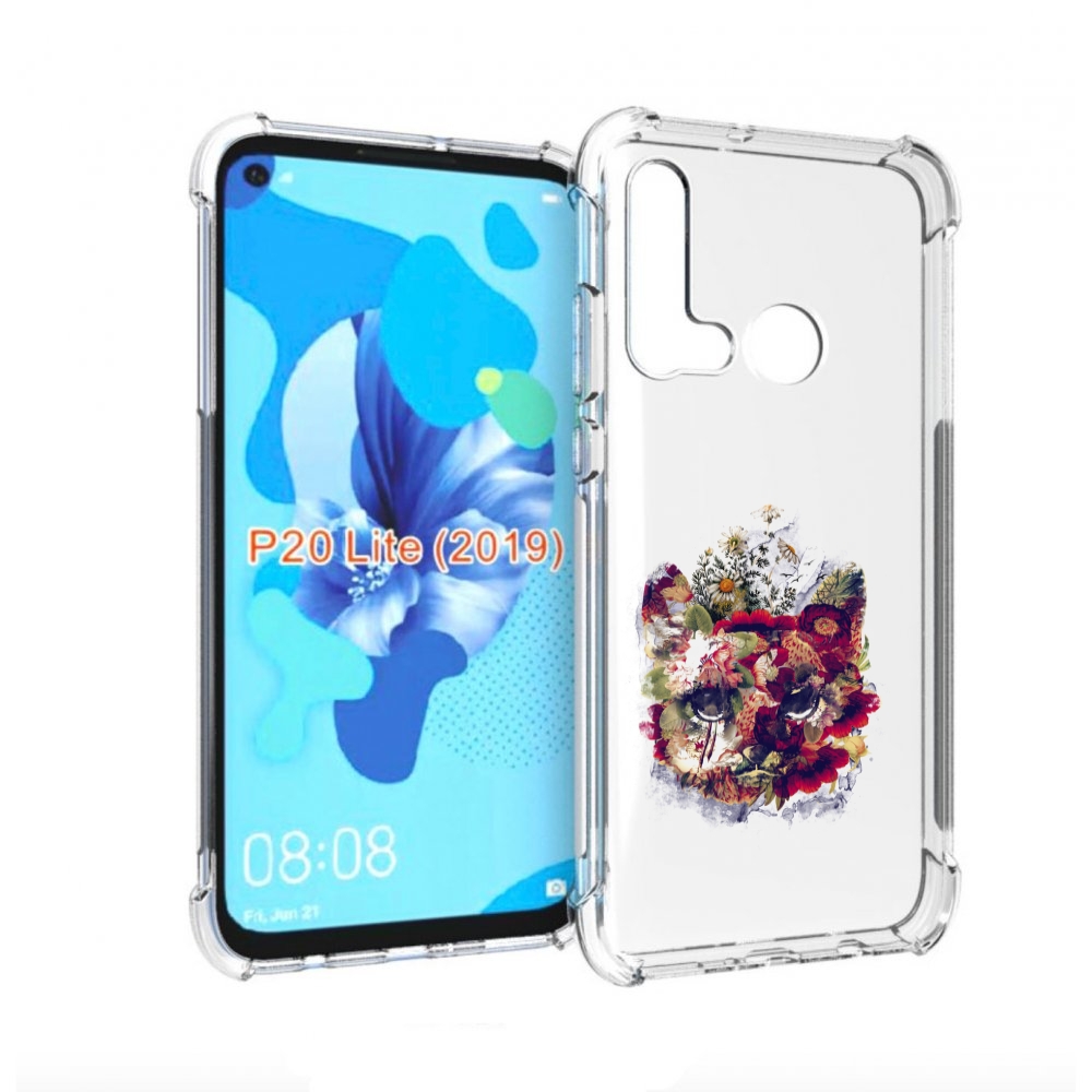 Чехол бампер MyPads Лиса в цветах-2 для Huawei P20 Lite (2019)