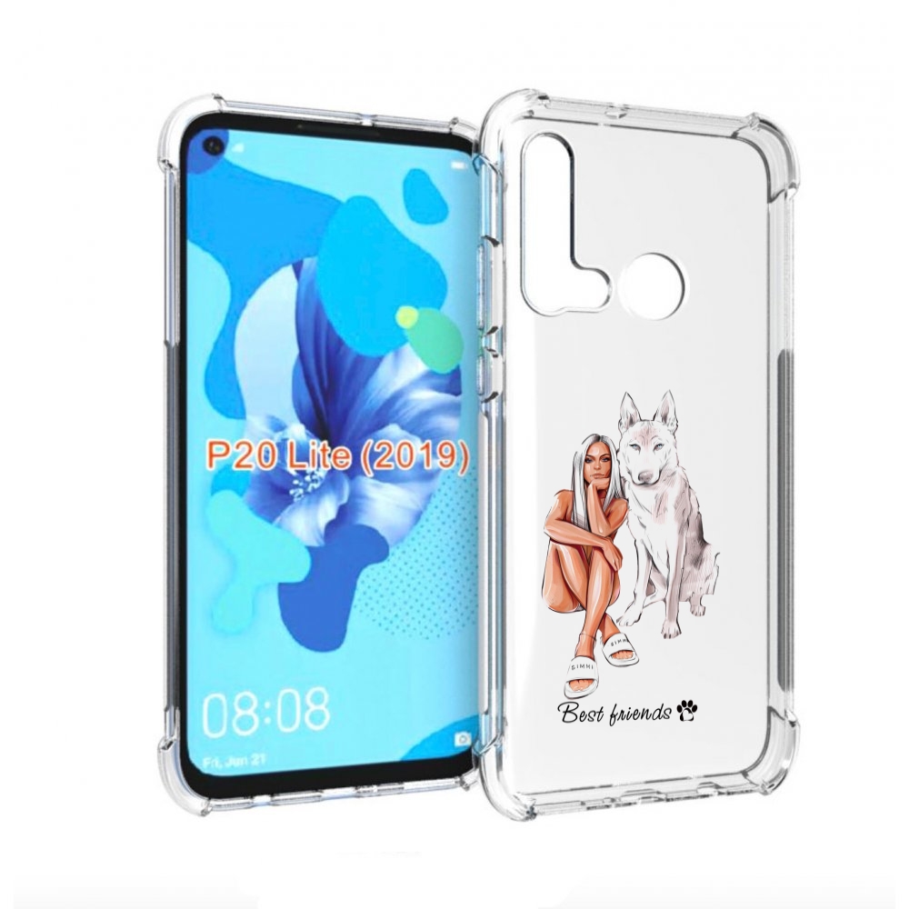 

Чехол бампер MyPads Лучшие-друзья для Huawei P20 Lite (2019), Прозрачный, Tocco