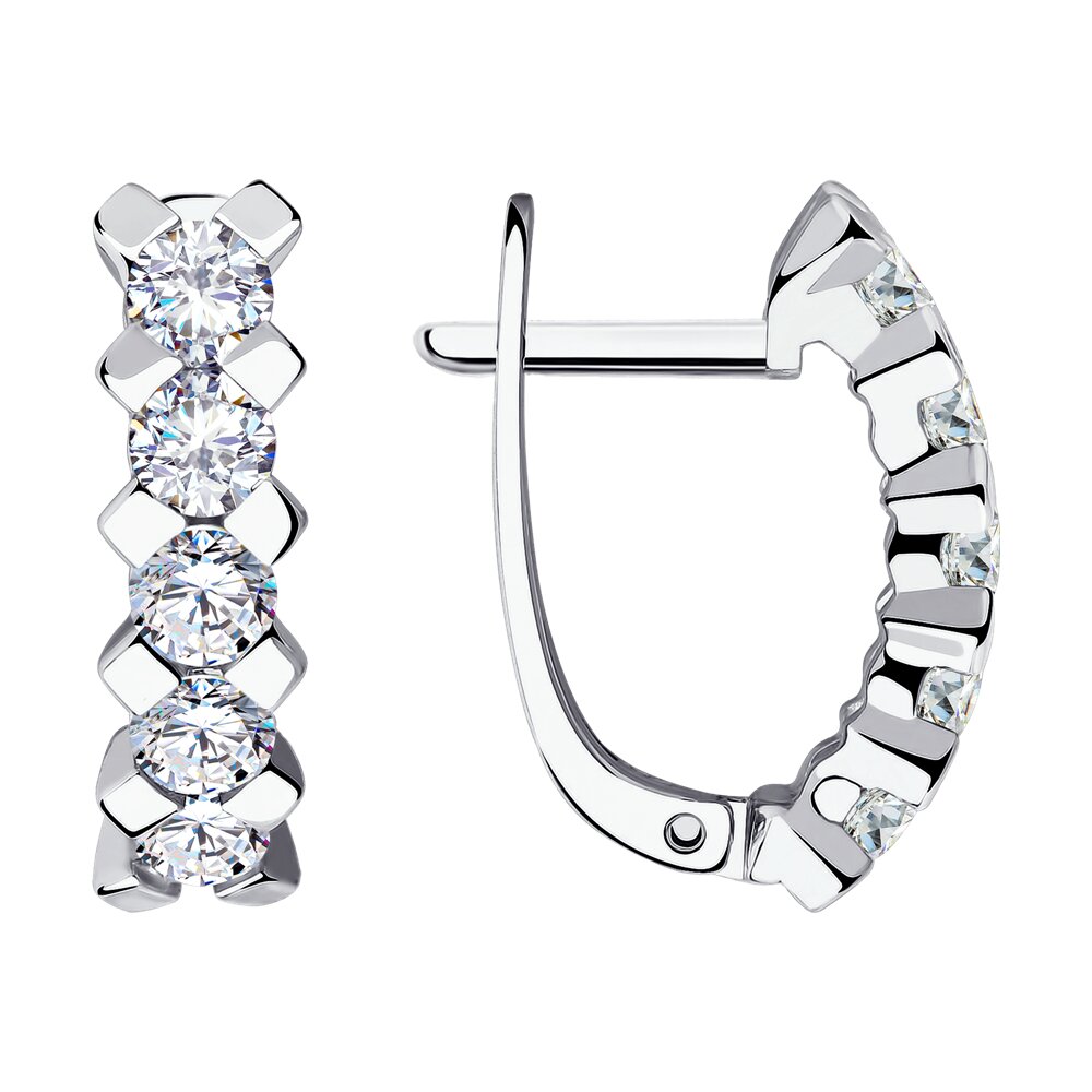 

Серьги из белого золота SOKOLOV 028807, фианит, 028807