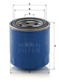 

Фильтр масляный двигателя MANN-FILTER W8017, фильтр масляный двигателя W8017