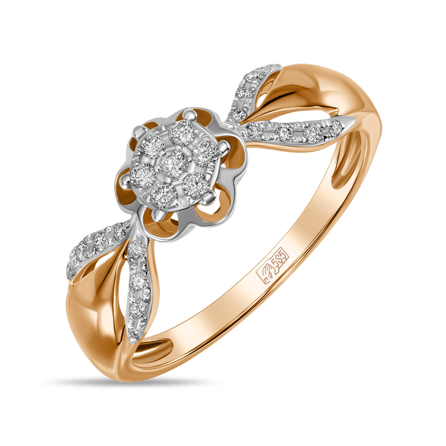 фото Кольцо женское miuz diamonds (московский ювелирный завод) r2018-rr010001adi р.17