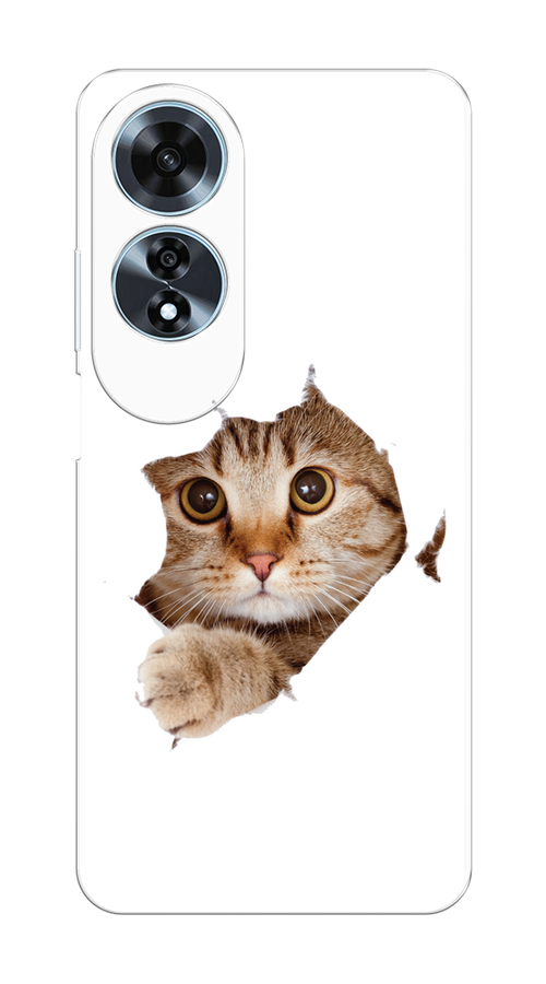 

Чехол на Oppo A60 "Кот и бумага", Белый;коричневый, 2516950-1