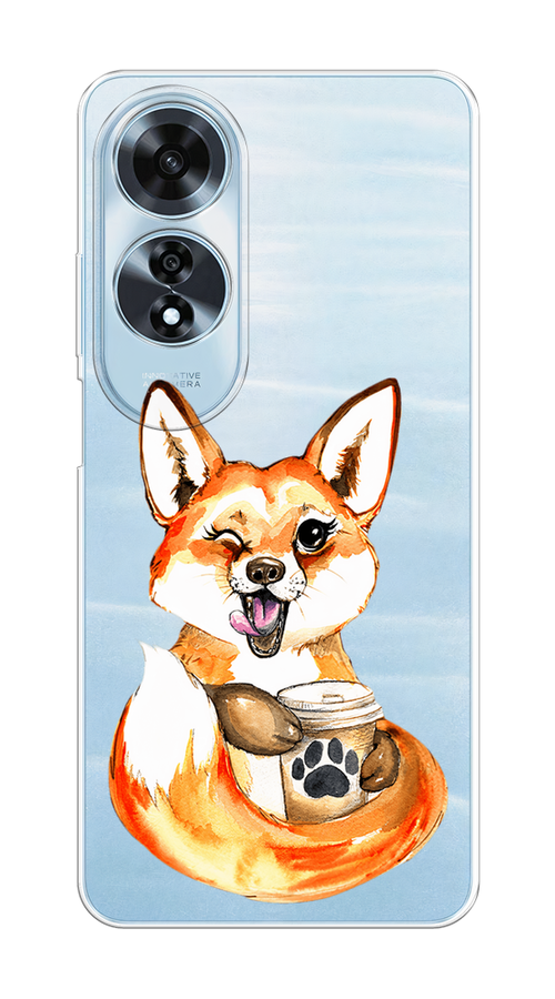 

Чехол на Oppo A60 "Подмигивающая лиса с кофе", Оранжевый;белый;коричневый, 2516950-1