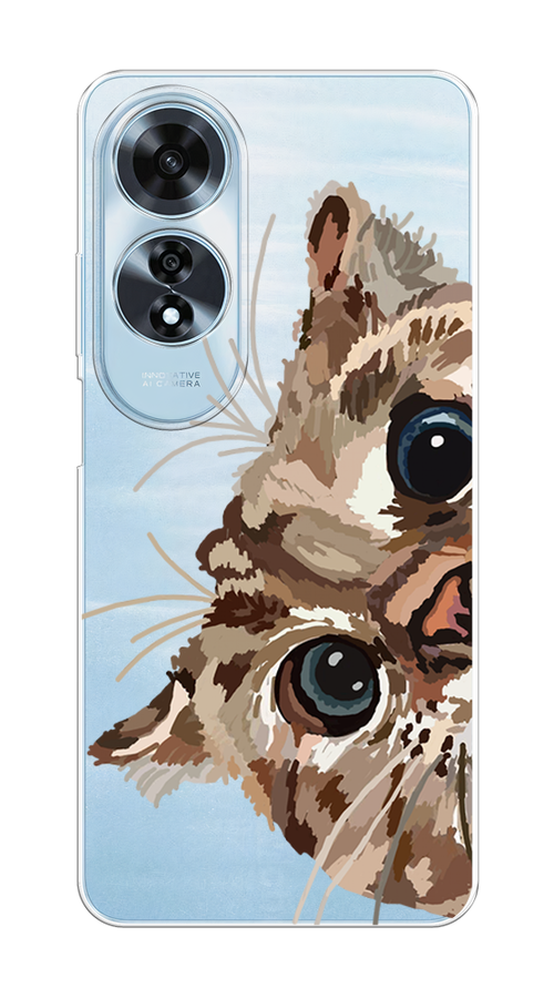 

Чехол на Oppo A60 "Любопытный кот", Коричневый;синий;черный, 2516950-1