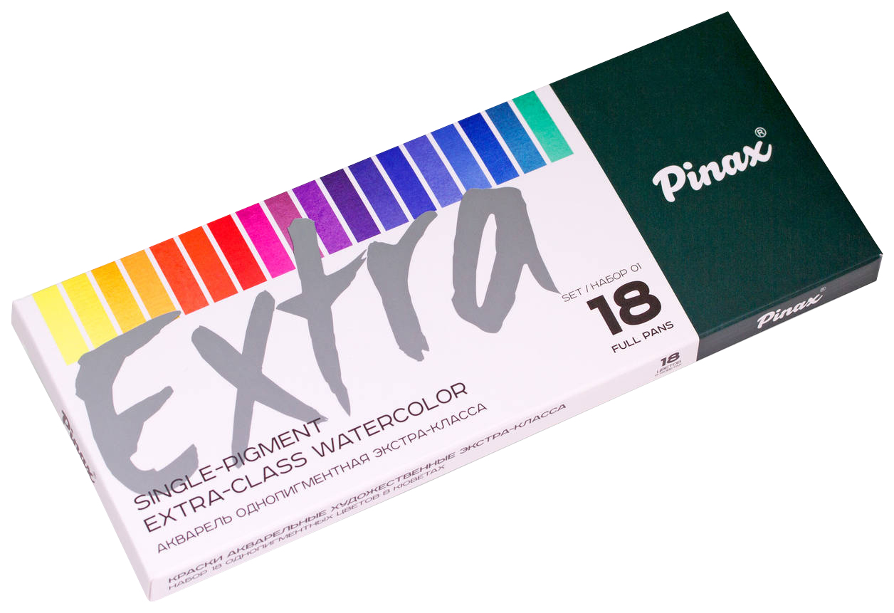 фото Акварельные краски pinax extra p-ecw2518-p-01, 18 цветов