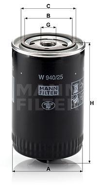 

Фильтр масляный двигателя MANN-FILTER W940/25, W 940/25