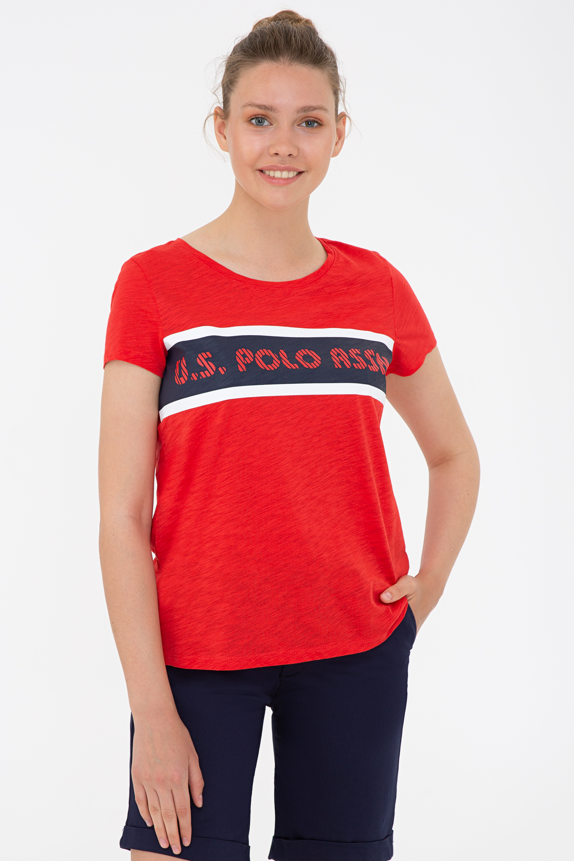 фото Футболка женская u.s. polo assn. g082gl0110gomen красная l