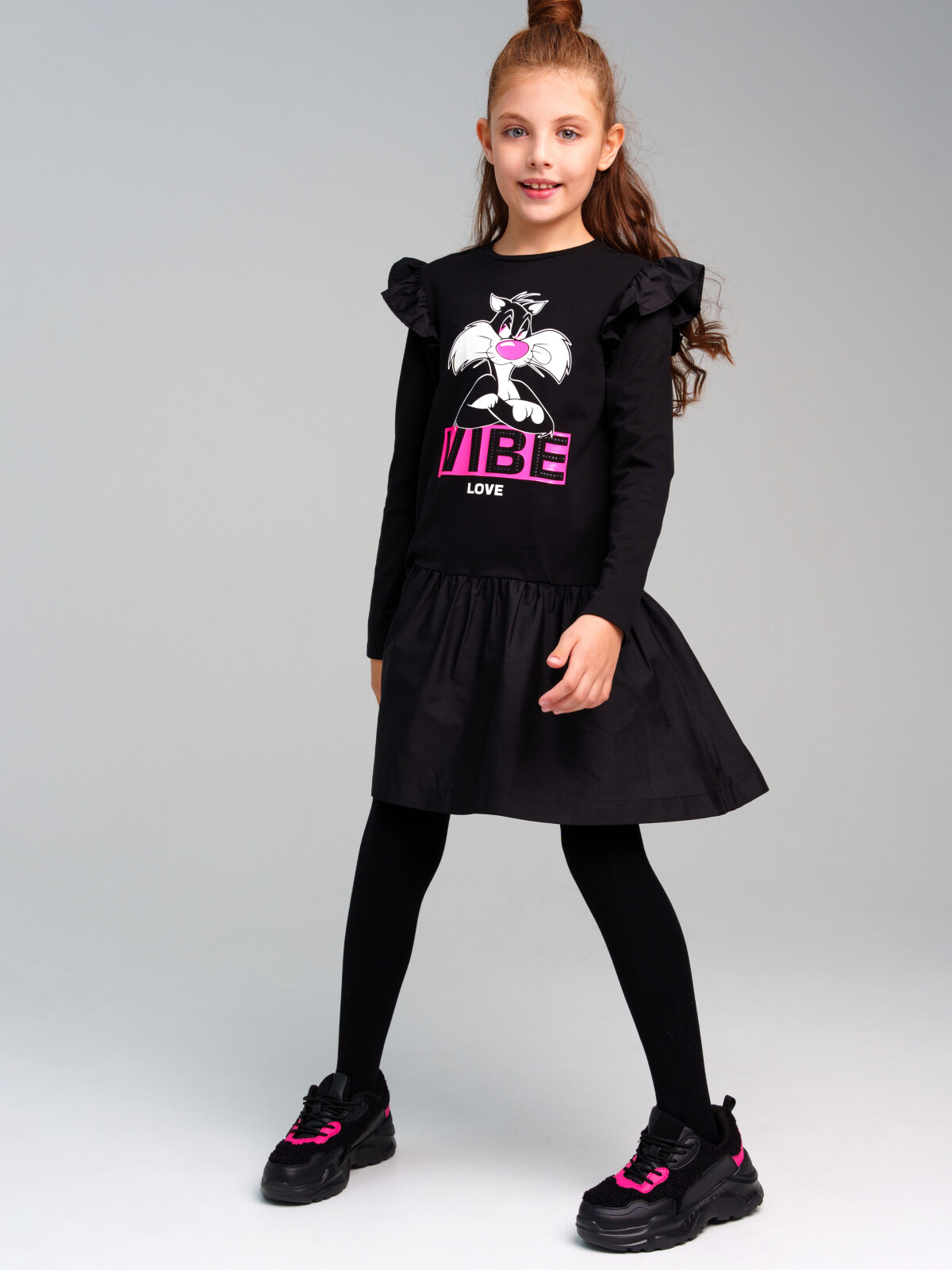 

Платье детское PlayToday 32441020, черный, 158, 32441020